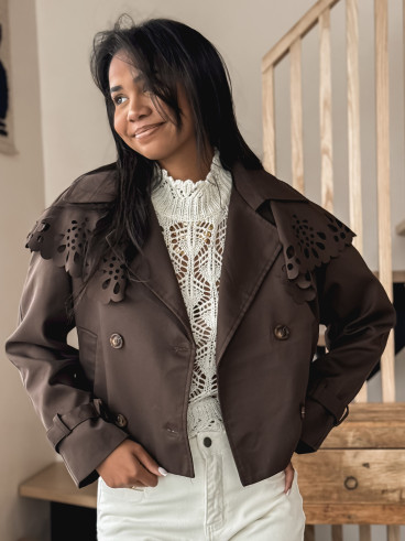 Trench court Aude - Chocolat