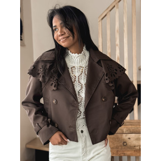 Trench court Aude - Chocolat