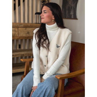 Gilet teddy sans manches Rania - Ecru