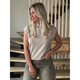 Pull sans manches Léoline - Taupe