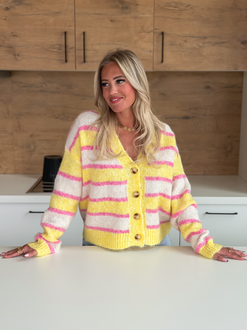 Gilet ligné Illana - Jaune