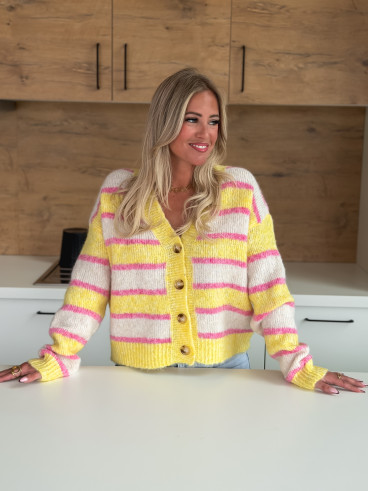 Gilet ligné Illana - Jaune