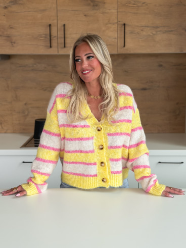 Gilet ligné Illana - Jaune