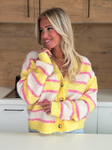 Gilet ligné Illana - Jaune