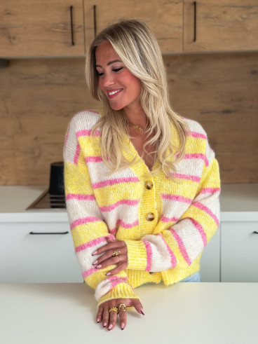 Gilet ligné Illana - Jaune