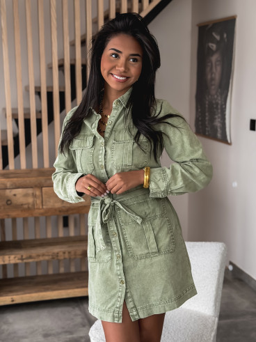 Robe en jeans Osana - Kaki