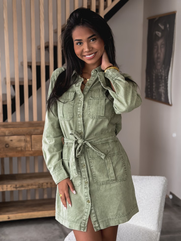 Robe en jeans Osana - Kaki