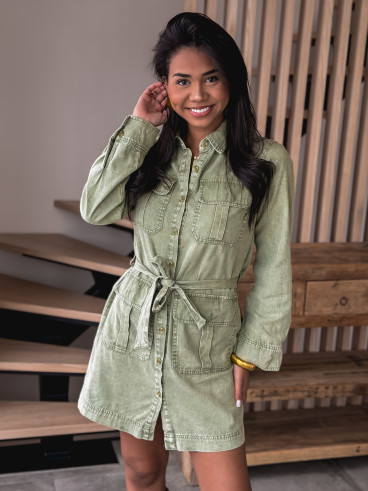 Robe en jeans Osana - Kaki