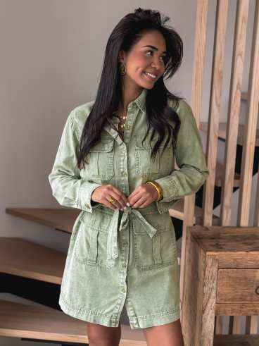 Robe en jeans Osana - Kaki