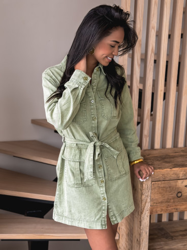 Robe en jeans Osana - Kaki