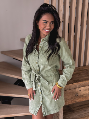 Robe en jeans Osana - Kaki
