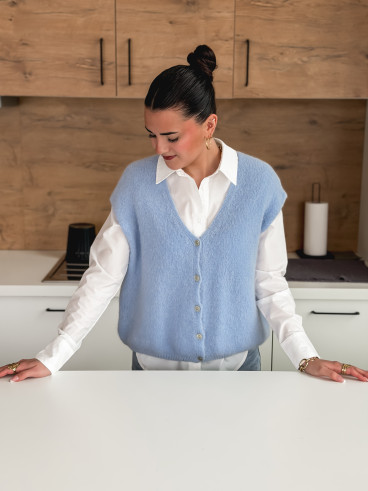 Gilet sans manches Arielle - Bleu ciel Gilet sans manches Arielle - Bleu ciel