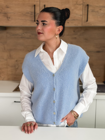Gilet sans manches Arielle - Bleu ciel Gilet sans manches Arielle - Bleu ciel