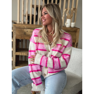 Gilet ligné Illana - Rose