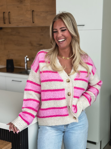 Gilet ligné Illana - Rose Gilet ligné Illana - Rose