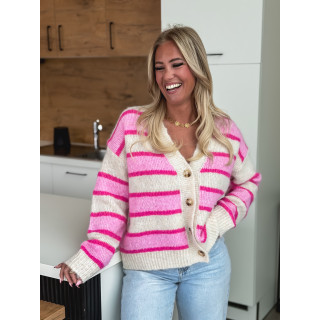 Gilet ligné Illana - Rose