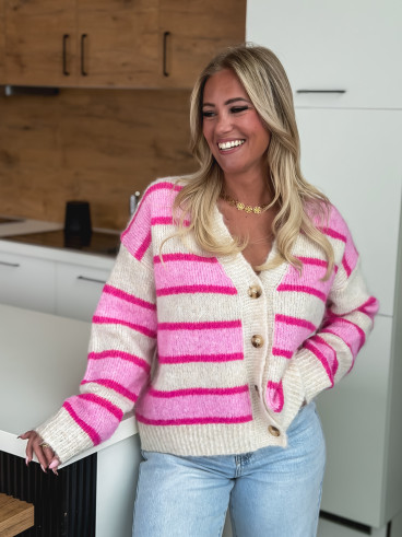 Gilet ligné Illana - Rose Gilet ligné Illana - Rose