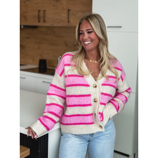 Gilet ligné Illana - Rose