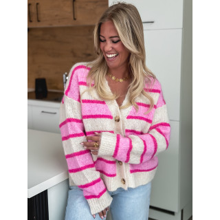 Gilet ligné Illana - Rose