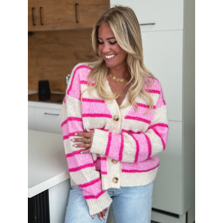 Gilet ligné Illana - Rose