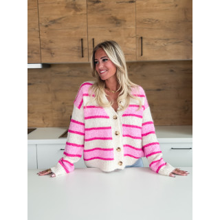 Gilet ligné Illana - Rose