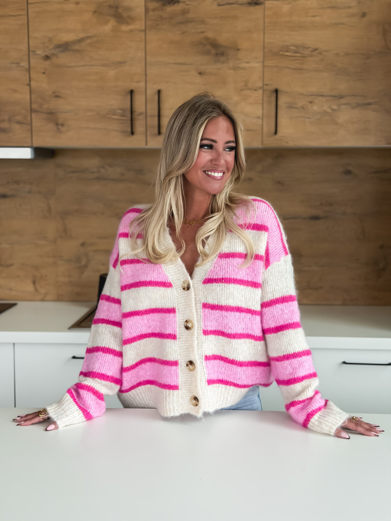 Gilet ligné Illana - Rose Gilet ligné Illana - Rose