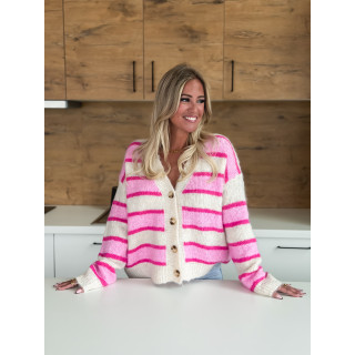 Gilet ligné Illana - Rose