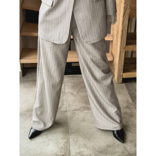 Pantalon ligné Clara - Gris