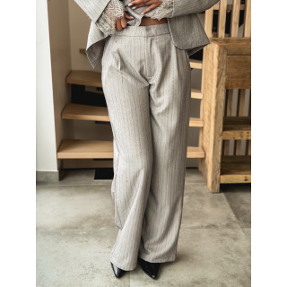 Pantalon ligné Clara - Gris