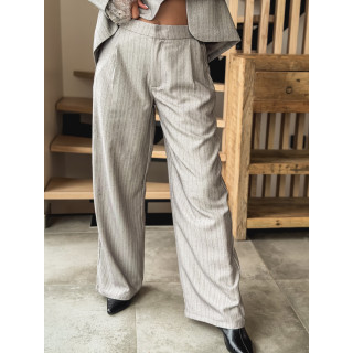 Pantalon ligné Clara - Gris