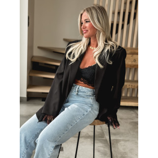 Top en dentelle Zahira - Noir