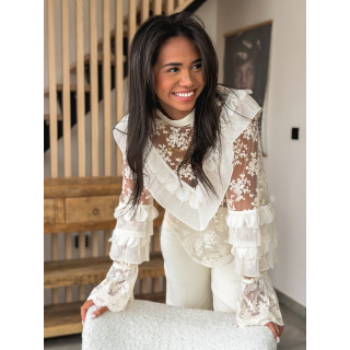 Blouse en dentelle Isia - Ecru