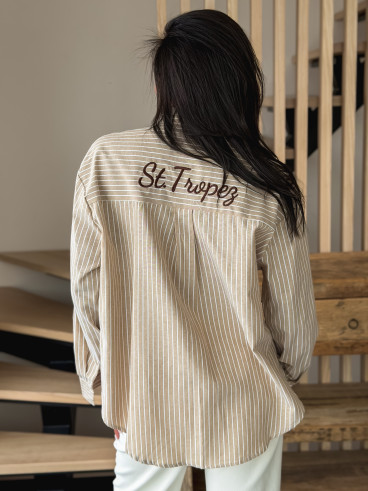 Chemise lignée Carola - Beige