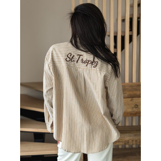 Chemise lignée Carola - Beige