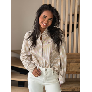 Chemise lignée Carola - Beige