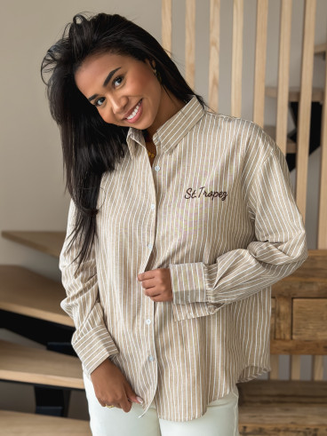 Chemise lignée Carola - Beige Chemise lignée Carola - Beige