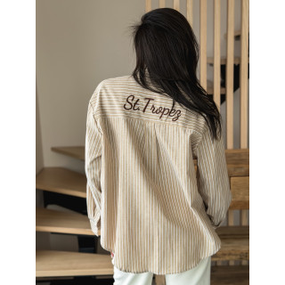 Chemise lignée Carola - Beige