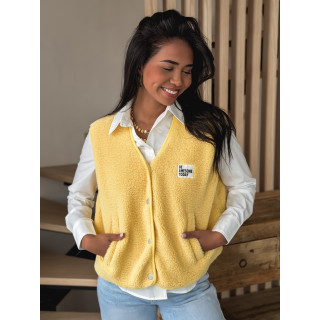 Gilet teddy sans manches Rania- Jaune