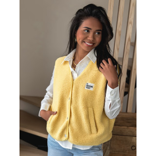 Gilet teddy sans manches Rania- Jaune