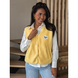 Gilet teddy sans manches Rania- Jaune