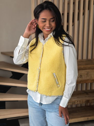 Gilet teddy Floraline - Jaune