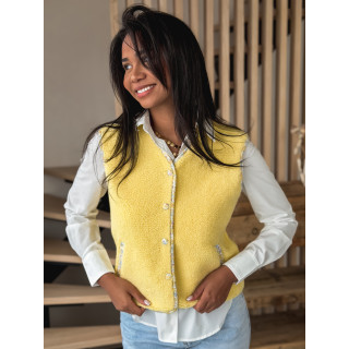 Gilet teddy Floraline - Jaune