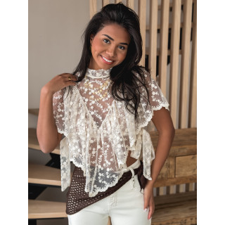 Blouse en dentelle Maude - Ecru