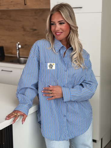 Chemise lignée Smile - Bleu