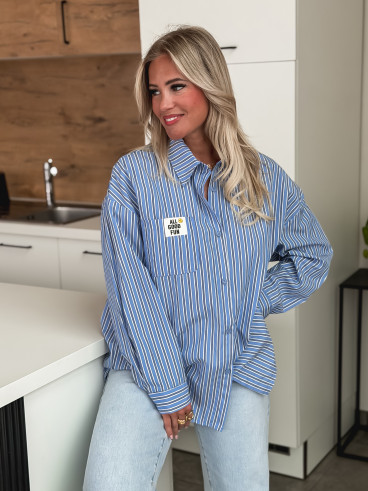 Chemise lignée Smile - Bleu