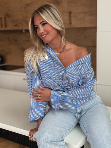 Chemise lignée Smile - Bleu