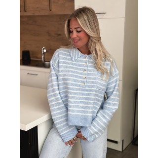 Pull ligné Magnolia - Bleu/Blanc