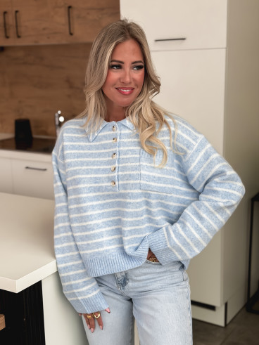 Pull ligné Magnolia - Bleu/Blanc