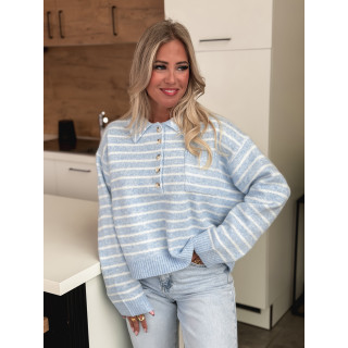 Pull ligné Magnolia - Bleu/Blanc