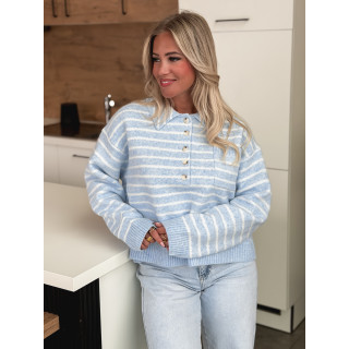 Pull ligné Magnolia - Bleu/Blanc